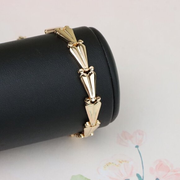"Elegant Rose Gold Bracelet with Tapered Segment Design, XPBL0999 - Picture 1 of 12